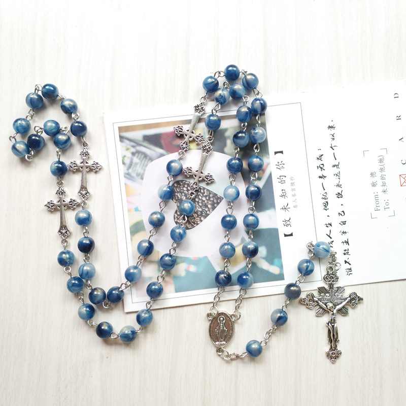 FLY33 Europe and the United States hot vintage rosary jewelry cross jewelry rosary religious necklace for men and women