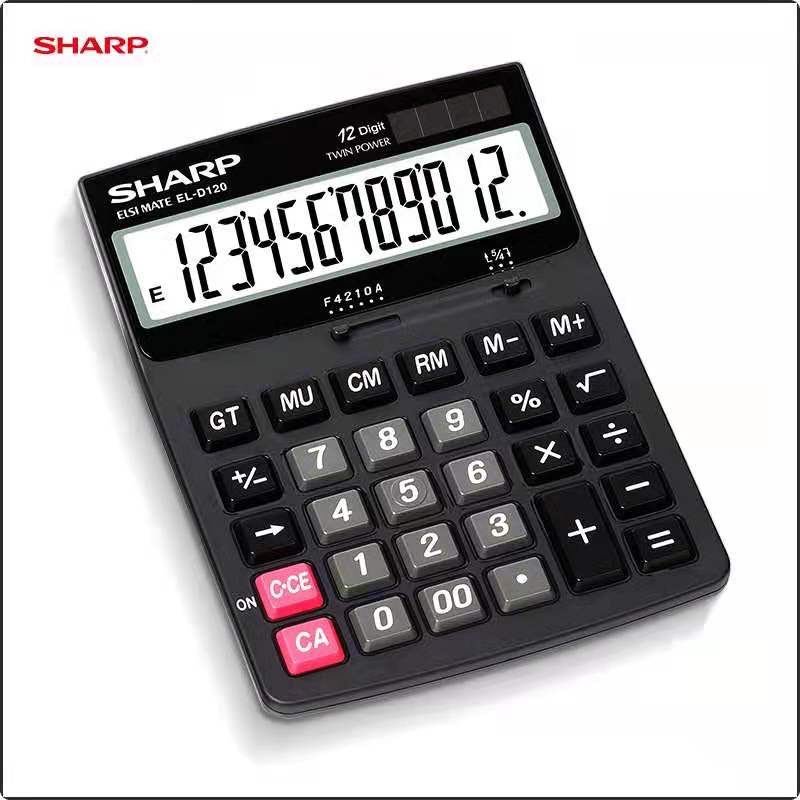 SHARP/夏普 EL-G120大号财务办公计算器 商务双电源大按键计算机详情图1