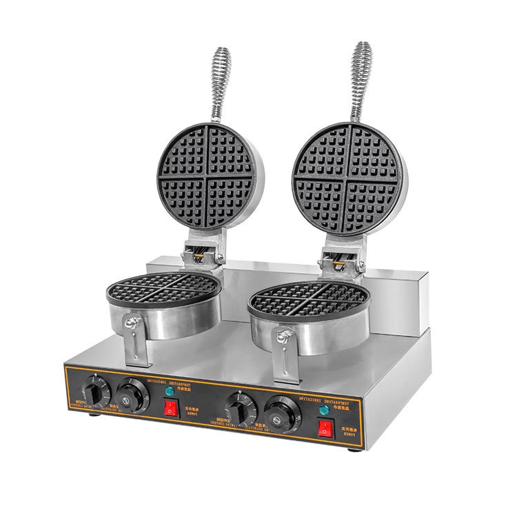 Waffle machine, commercial electric double-head waffle oven, double-sided heating crepe machine, grid pancake machine, baking machine