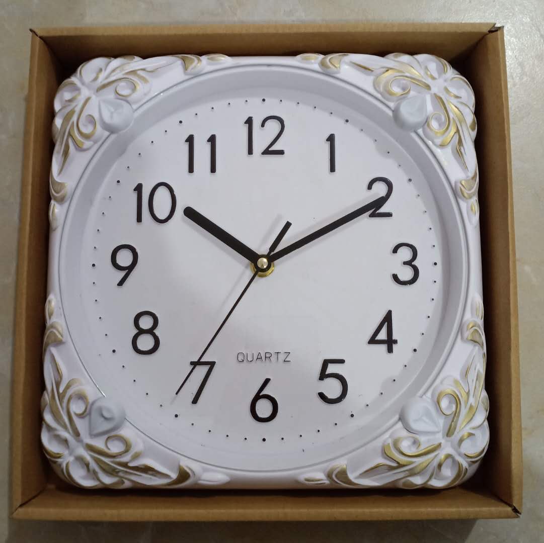 2102 White wall clock 25CM