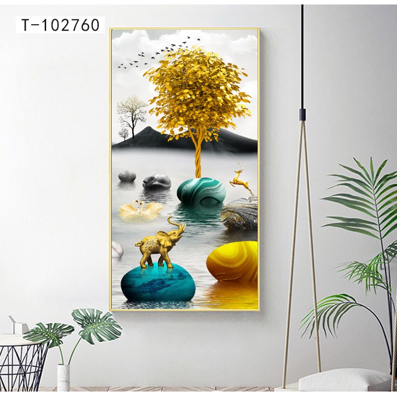 Aluminum alloy crystal porcelain crystal shell new Chinese-style entrance painting 80*160 1️ ️ Item Picture