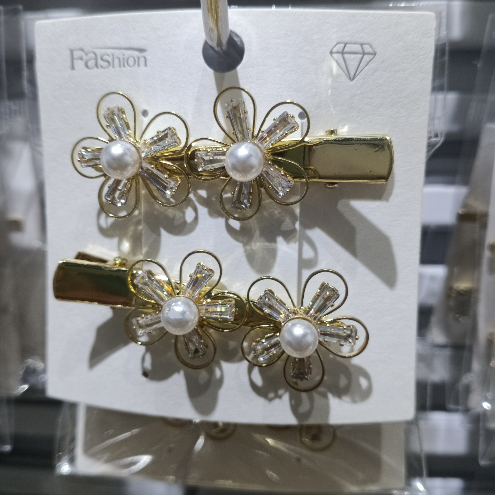 Crystal Accessories Pearl Drop Hair Clip Tiara Flower Hair Clip