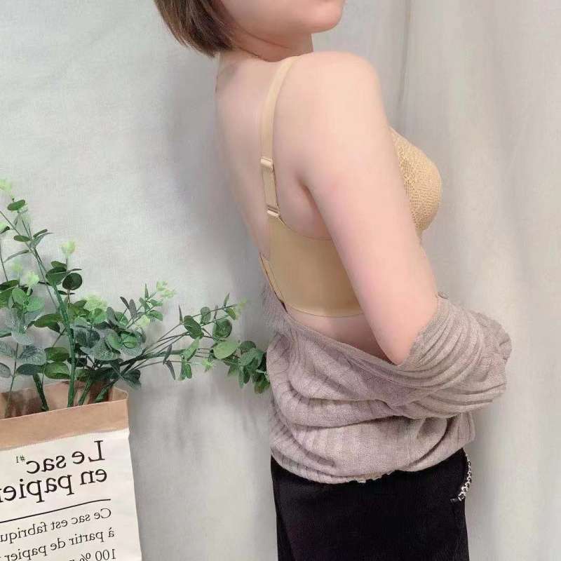 专柜同步云感棉ABC杯聚拢软圈调整型收副乳文胸无痕背三排扣内衣白底实物图
