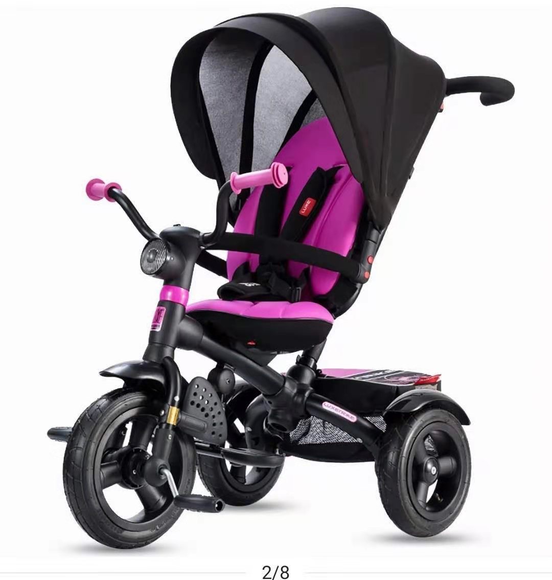 A high-end four-in-one children's tricycle with a push handle detail image 3