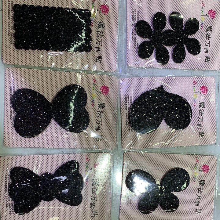 Bangs, magic stickers, black and pink checkered, thousand bird checks, fabric hair stickers, children and girls' premium Manlian 004