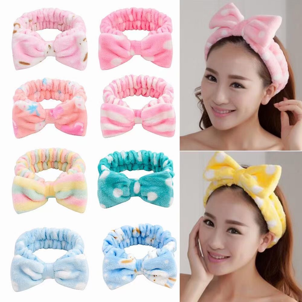 European and American bow face wash hair band
