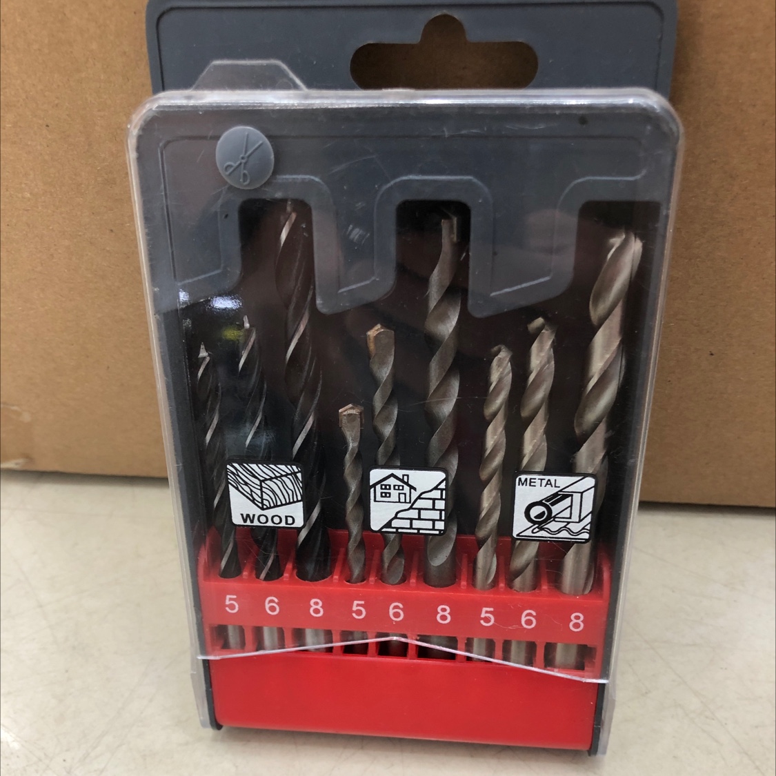 Nine sets of drill bits are mixed with woodworking twist drill bits for construction details Picture