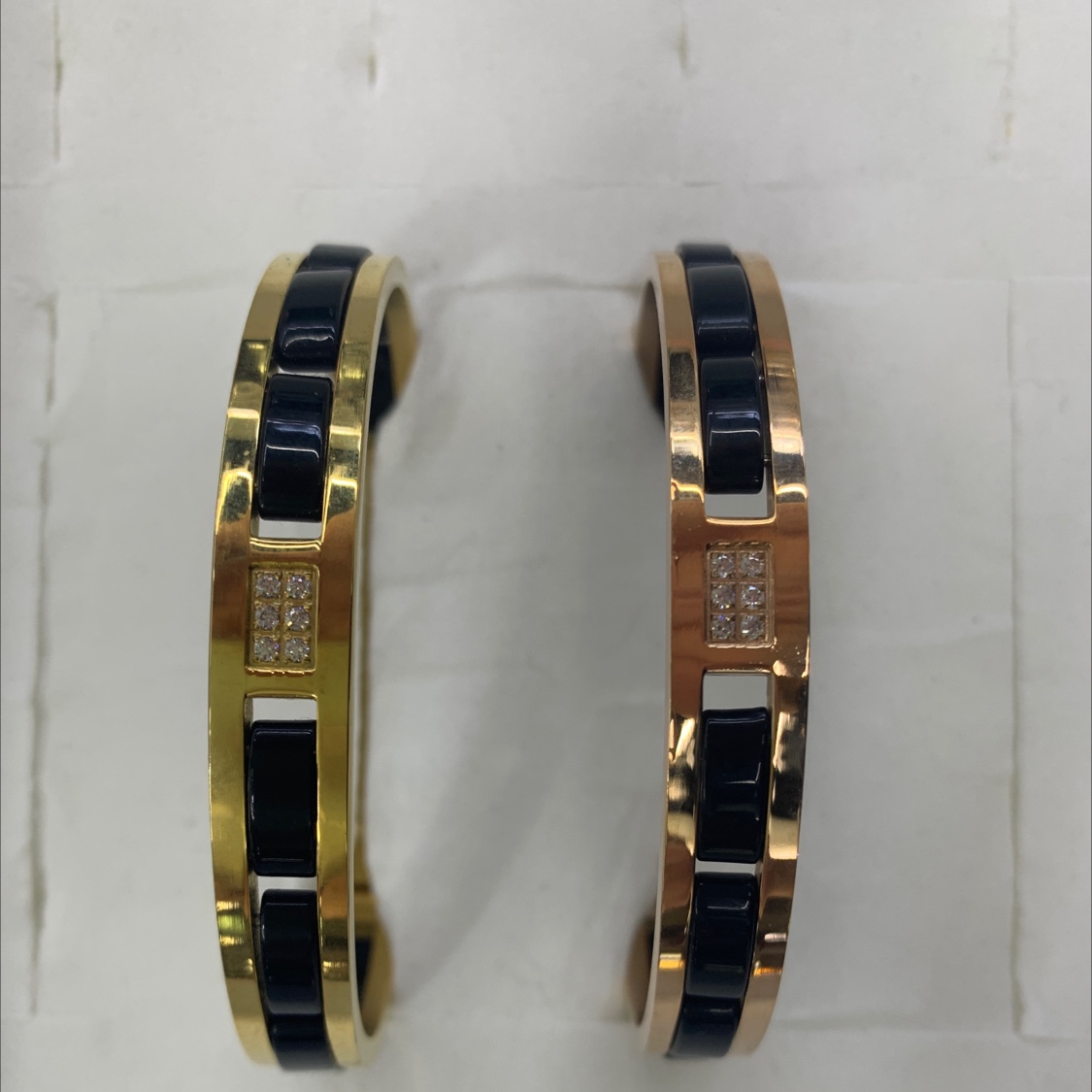 钛钢镶陶瓷手镯（黑陶）国潮商品图