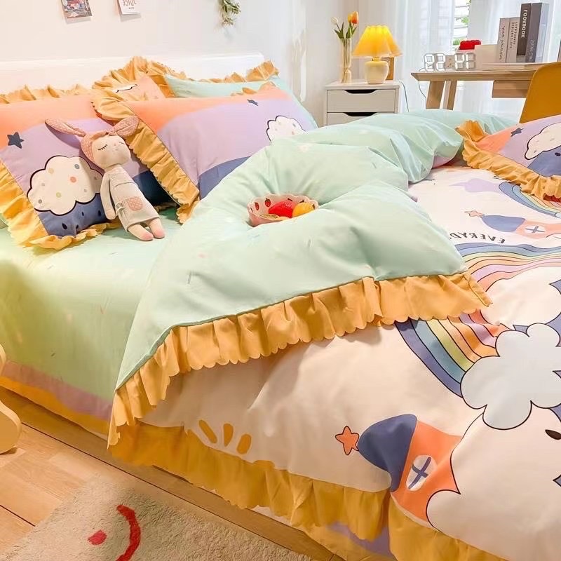 Four pieces of all-cotton country-style bedding, bed sheets and duvet covers Item Picture