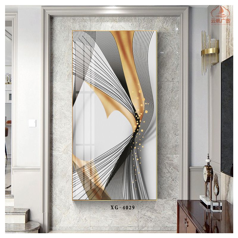 Aluminum alloy crystal porcelain crystal shell abstract line entrance painting 80*1602️ ️ Application Scenario