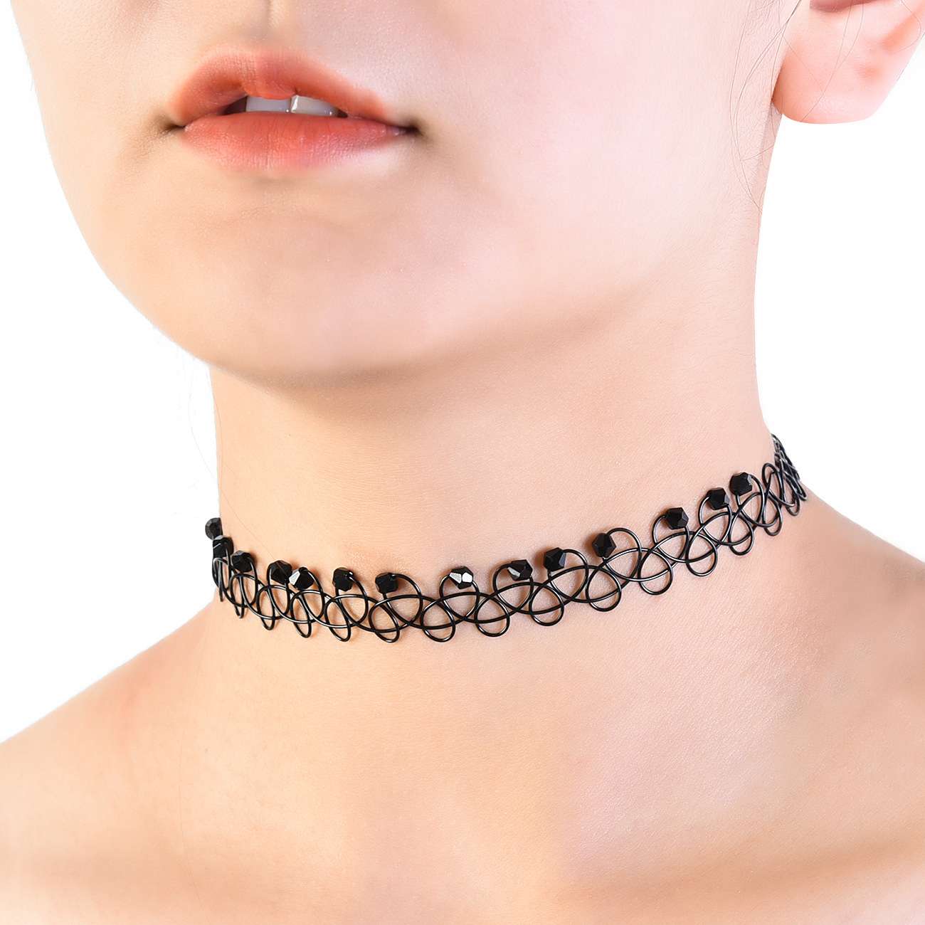FLY53 Original design Japanese and Korean Harajuku collarbone chain crystal fishline necklace, hollowed-out colorful crystal necklace factory direct supply detail image 3