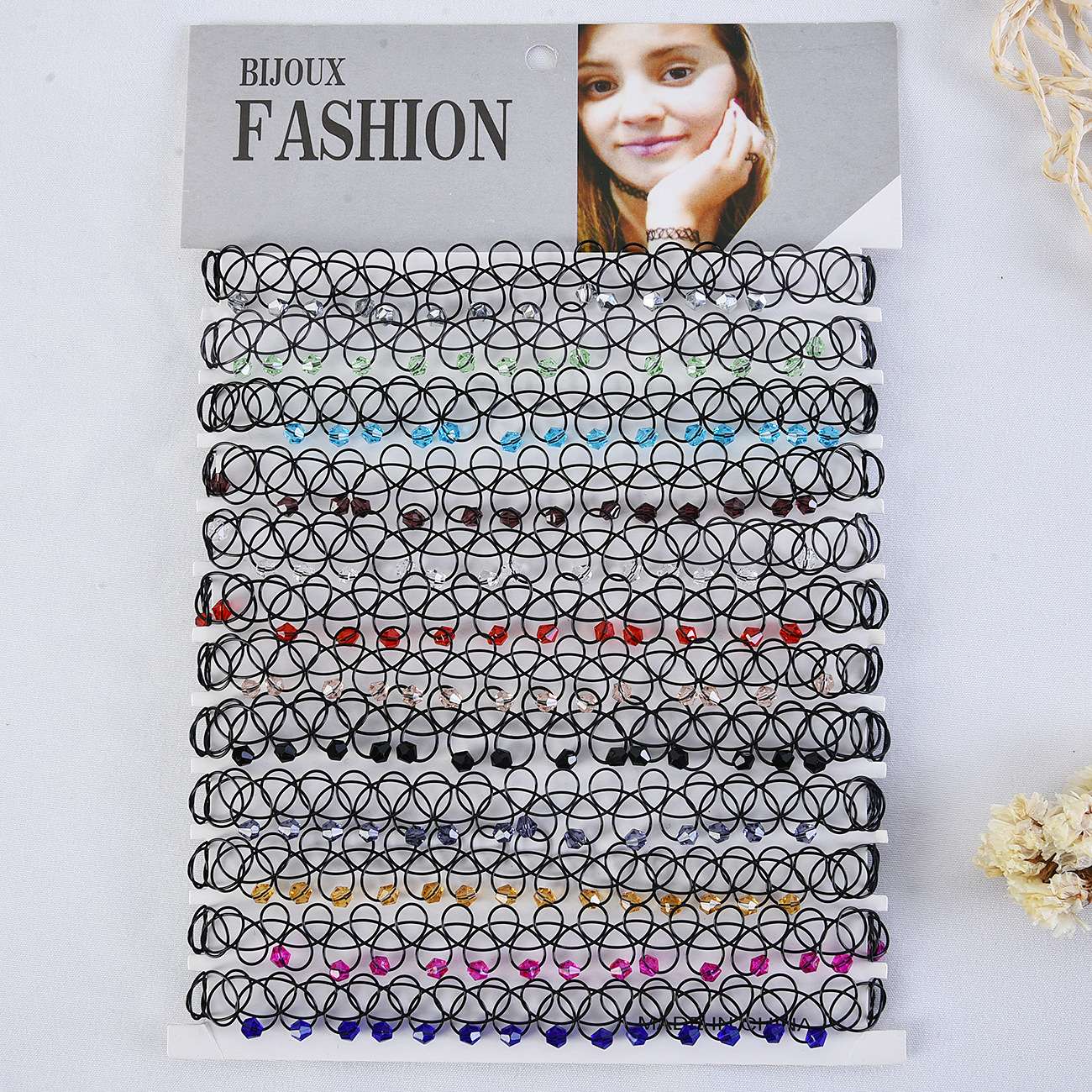 FLY53 Original design Japanese and Korean Harajuku collarbone chain crystal fishline necklace, hollowed-out colorful crystal necklace factory direct supply detail image 6