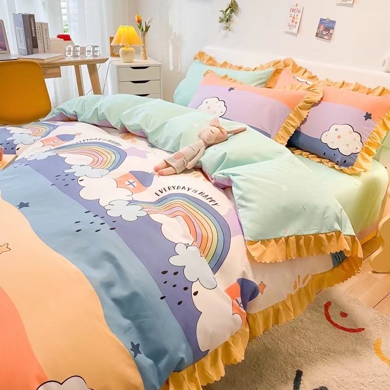 Four pieces of all-cotton country-style bedding, bed sheets and duvet covers Application Scenario