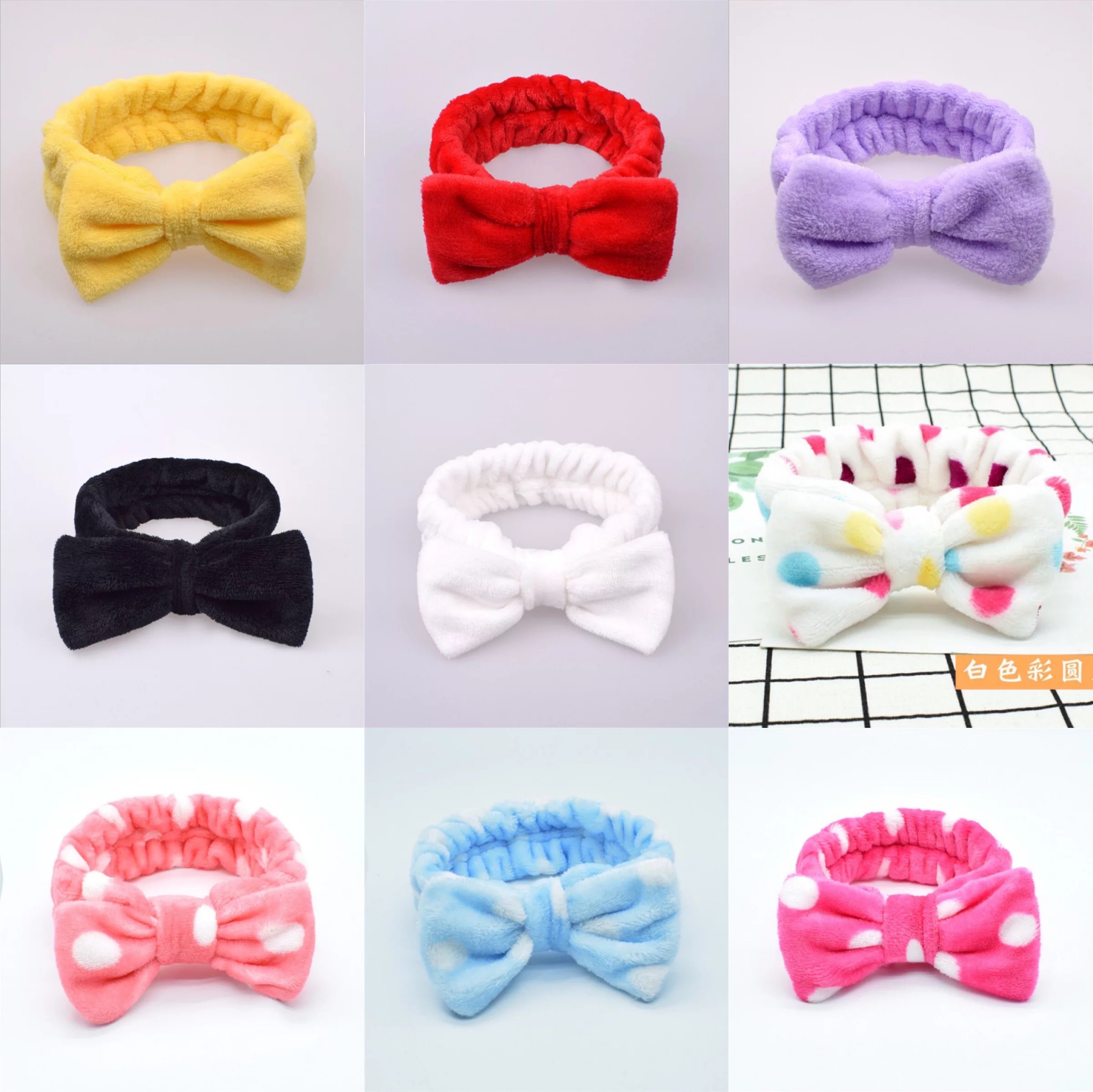European and American bow face wash hair band detail image 2