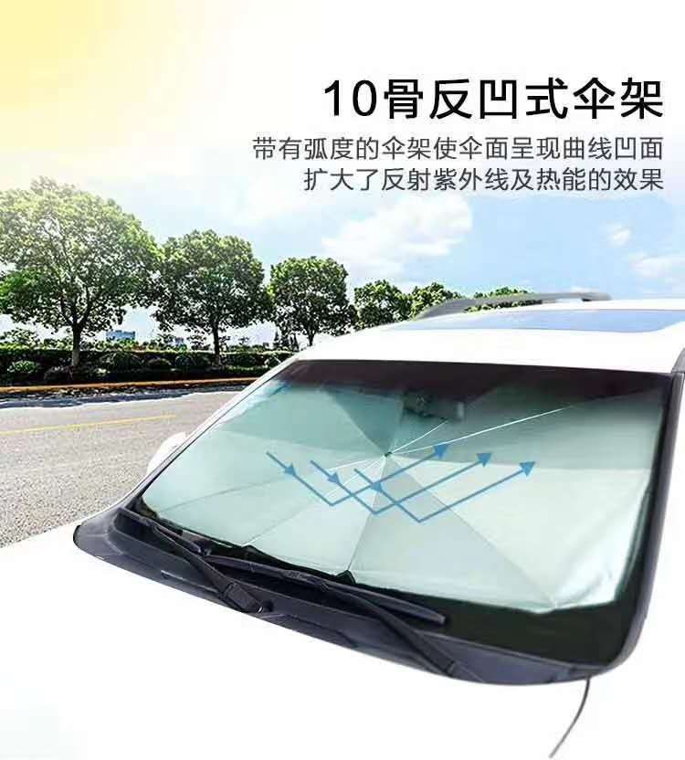 Car sun protection and heat insulation umbrella sunshade, car sun shield, car front windshield, custom folding car windshield detail image 5
