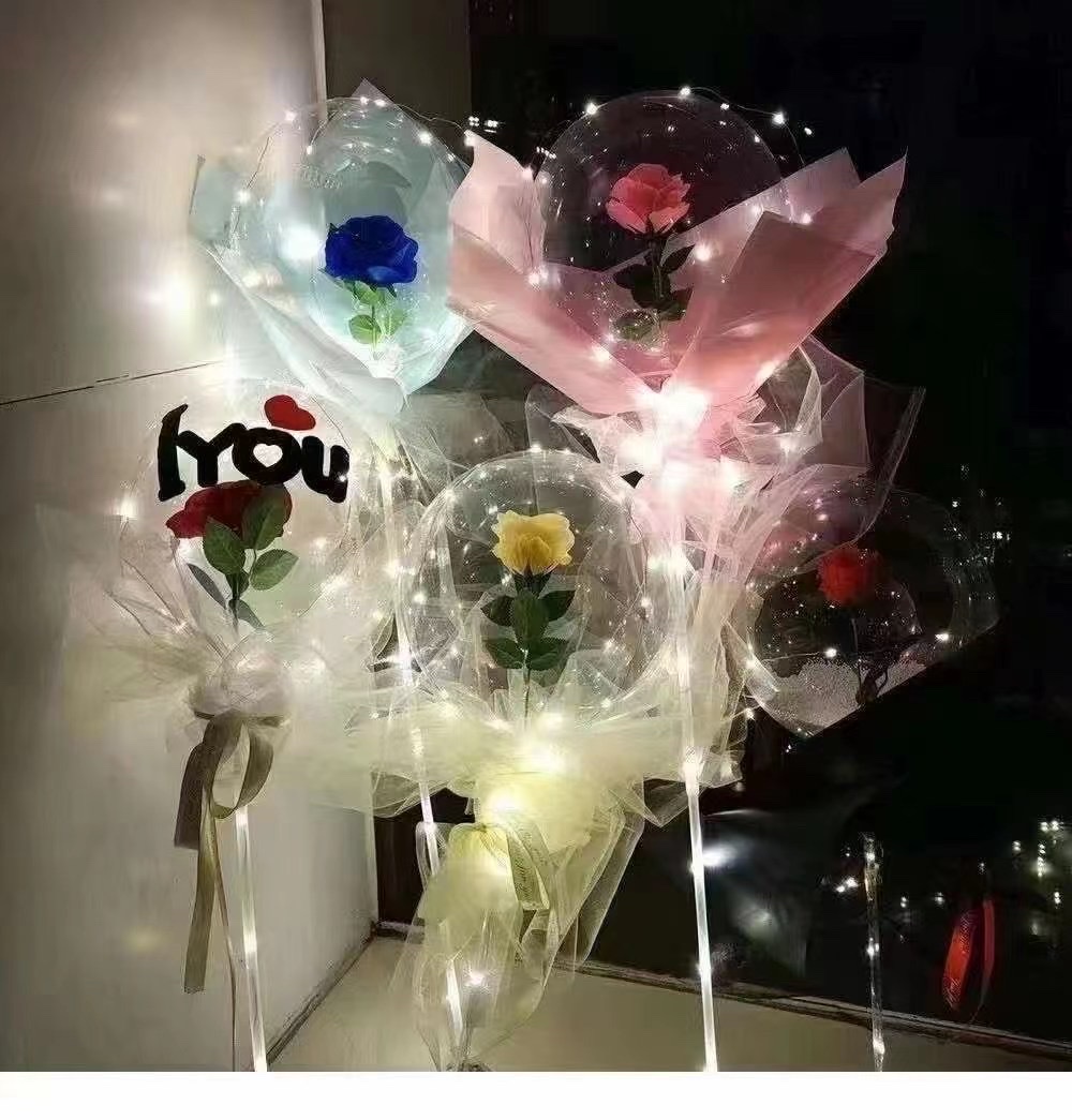 网红圆形透明波波球皮生日礼物气球玫瑰花束材料婚庆装饰波波球皮详情图4