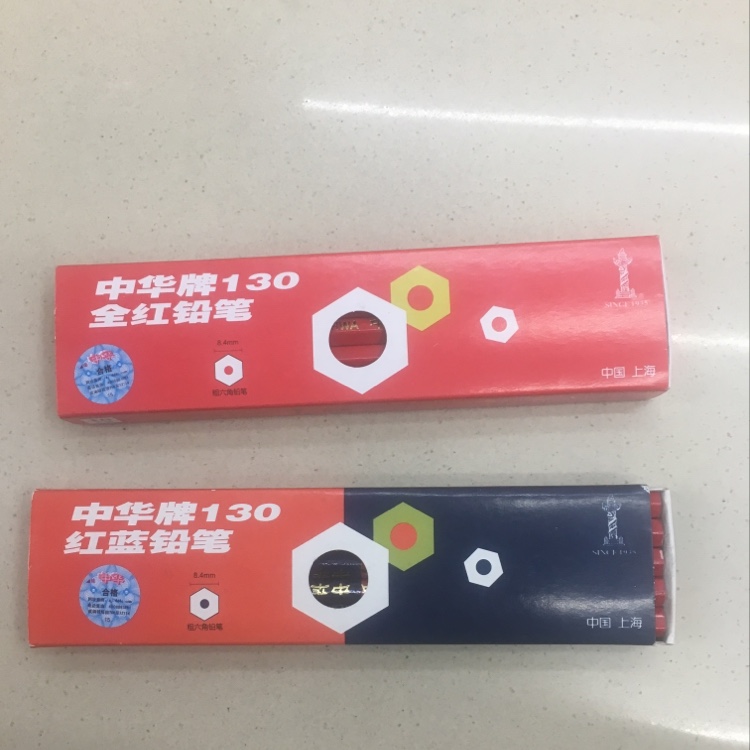 Jianfeng Stationery Office Culture Writing Tool Chinese Pencil 130 All Red Red Blue