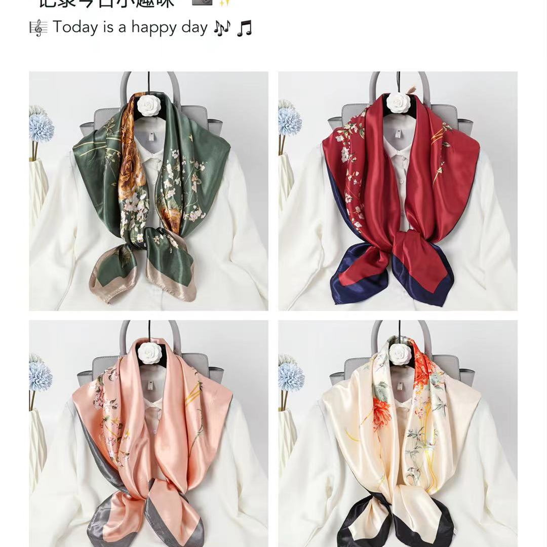 90＊90色丁方巾小草花