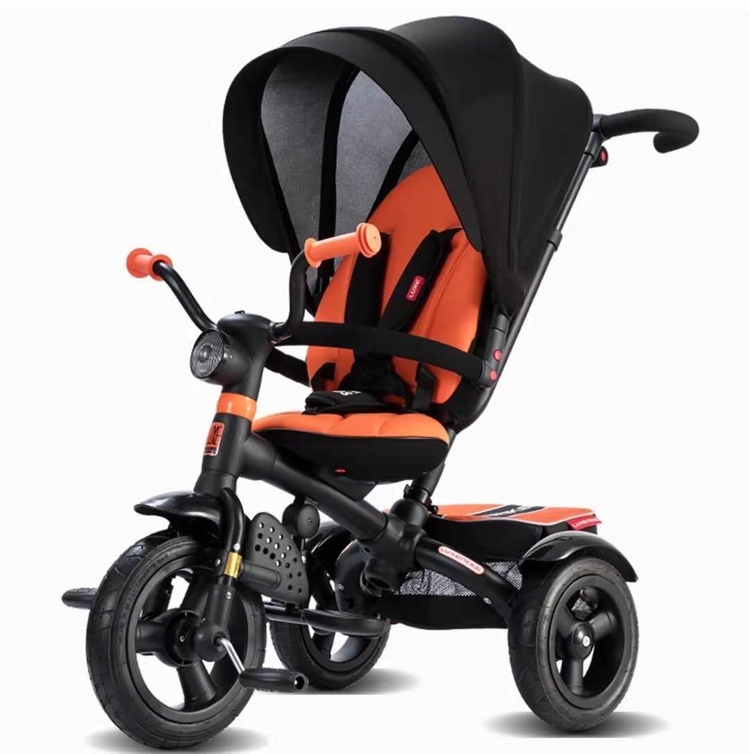 A high-end four-in-one children's tricycle with a push handle detail image 2