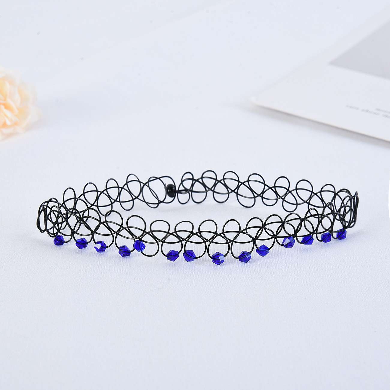 FLY53 Original design Japanese and Korean Harajuku collarbone chain crystal fishline necklace, hollowed-out colorful crystal necklace factory direct supply detail image 2