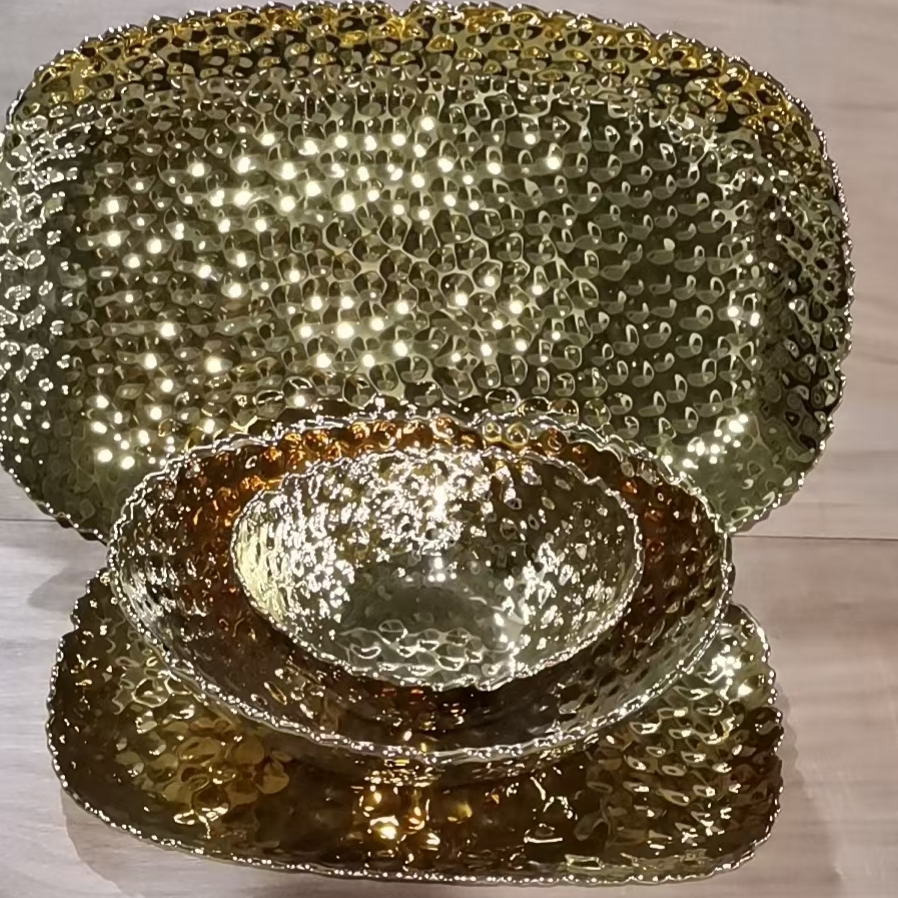 方圆陶瓷电镀盘全金边系列餐具盘碗FYTY23564