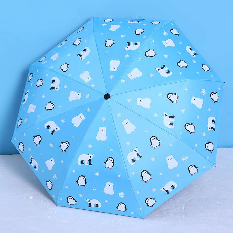 韩版可爱雨伞女晴雨两用太阳伞三折折叠学生小清新防晒遮阳伞小型产品图