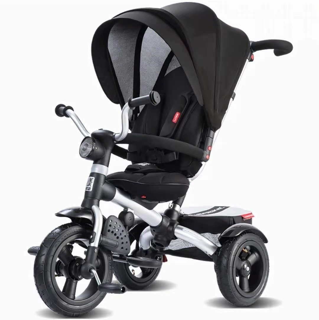 A high-end four-in-one children's tricycle with a push handle detail image 1