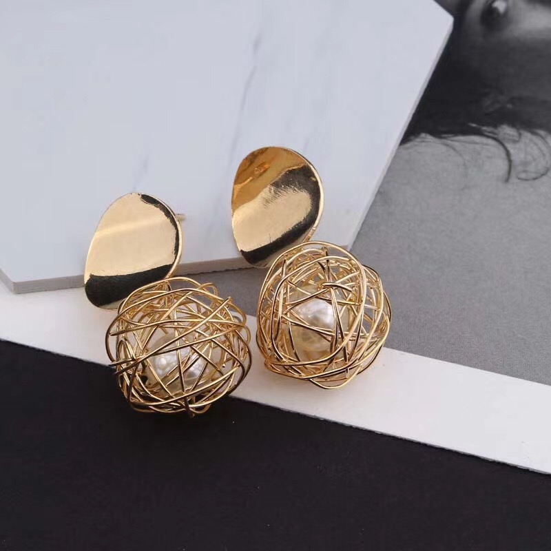 New Pearl Earrings Female Network Red Temperament High-Grade Earrings Specification drawing