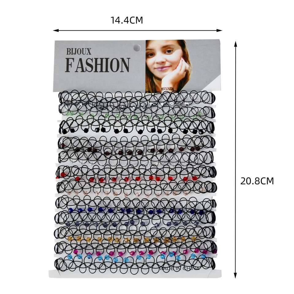 FLY53 Original design Japanese and Korean Harajuku collarbone chain crystal fishline necklace, hollowed-out colorful crystal necklace factory direct supply detail image 4