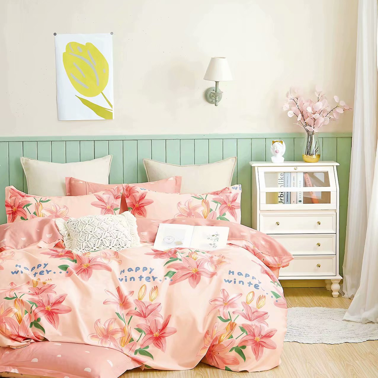 Retail and wholesale of pure cotton printed four-piece sets by Jiang Wanyin