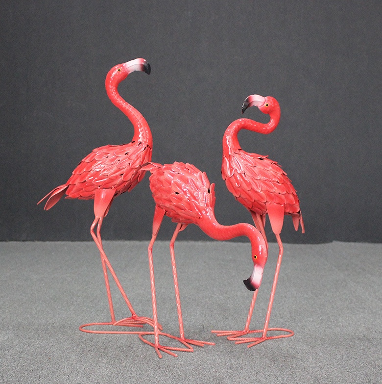 昊轩工艺品仿真火烈鸟园林 婚庆道具 套三小号