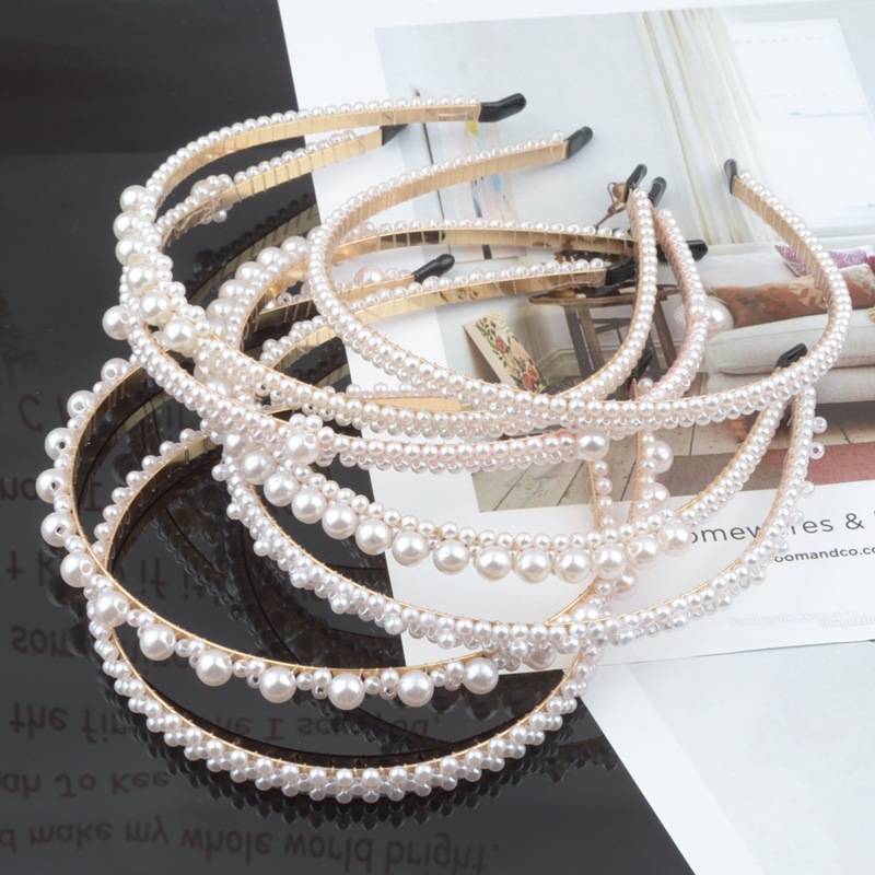 FLY55 Pearl hairband, bride's hair accessory, hand-woven pearl knot, twist bow, crown headband, women's headaccessory wholesale Application Scenario