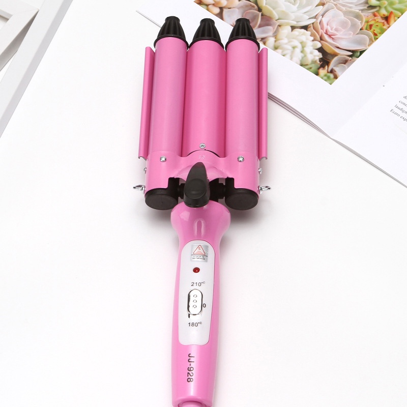 蛋卷棒泡面头陶瓷卷发棒三棒小卷发器水波纹三管电卷发棒厂家直销