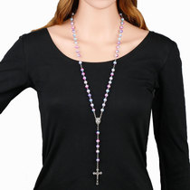 FLY56 Cross border creative new Catholic Holy Earth Crucifix cross beaded necklace Sacred rosary necklace