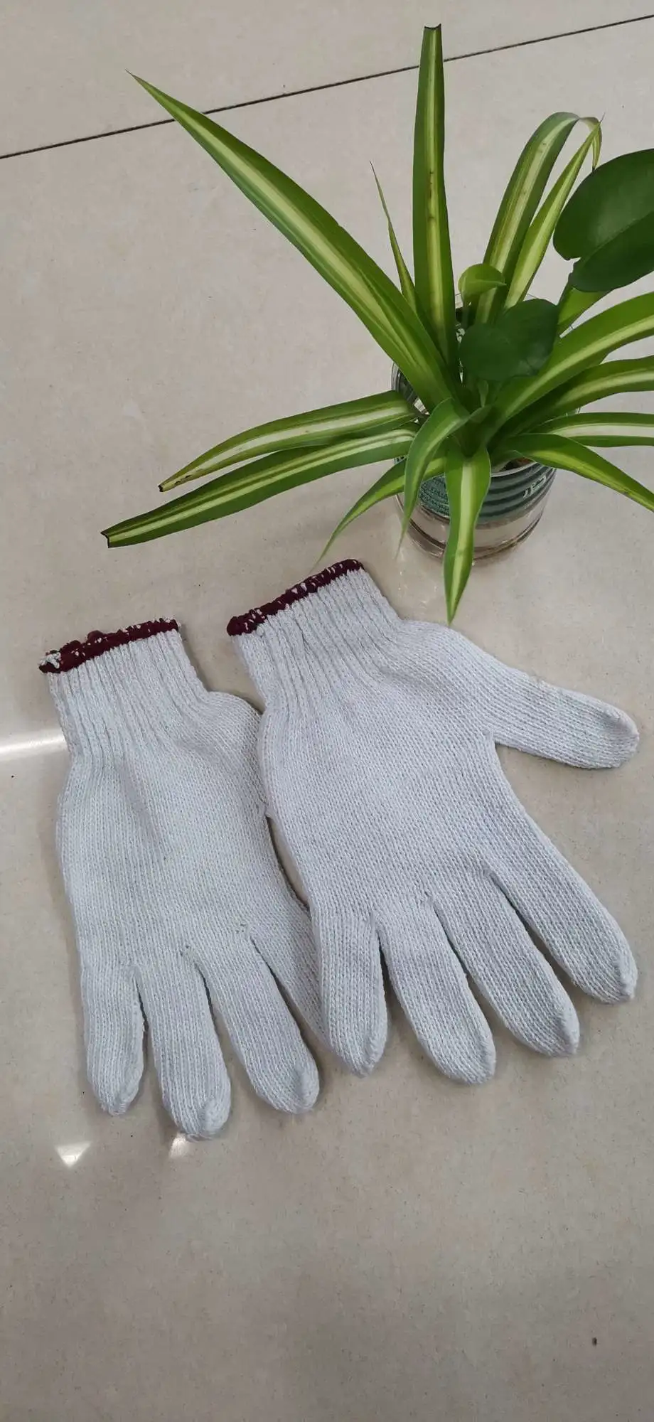 White gauze single-color gloves, labor protection gloves, and work protection gloves detail image 1