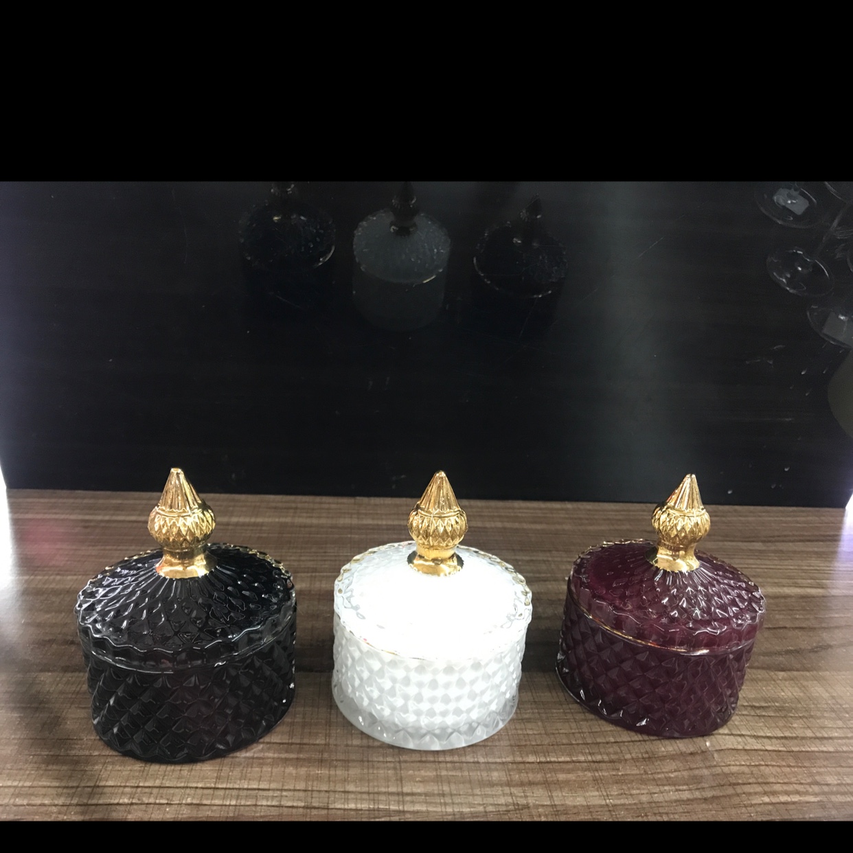 Factory direct sales of high-end glass sugar jars, gold-rimmed sugar jars, high-end diamond sugar jars