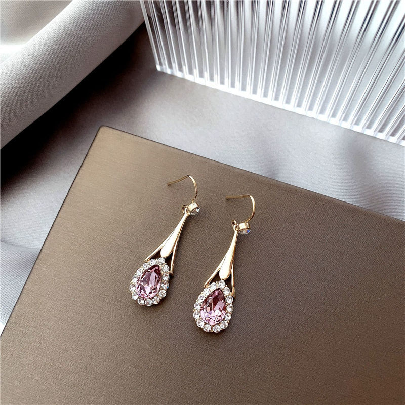 耳环韩国气质网红女防过敏蓝色之恋水晶耳坠奢华百搭2021年新款潮详情图12