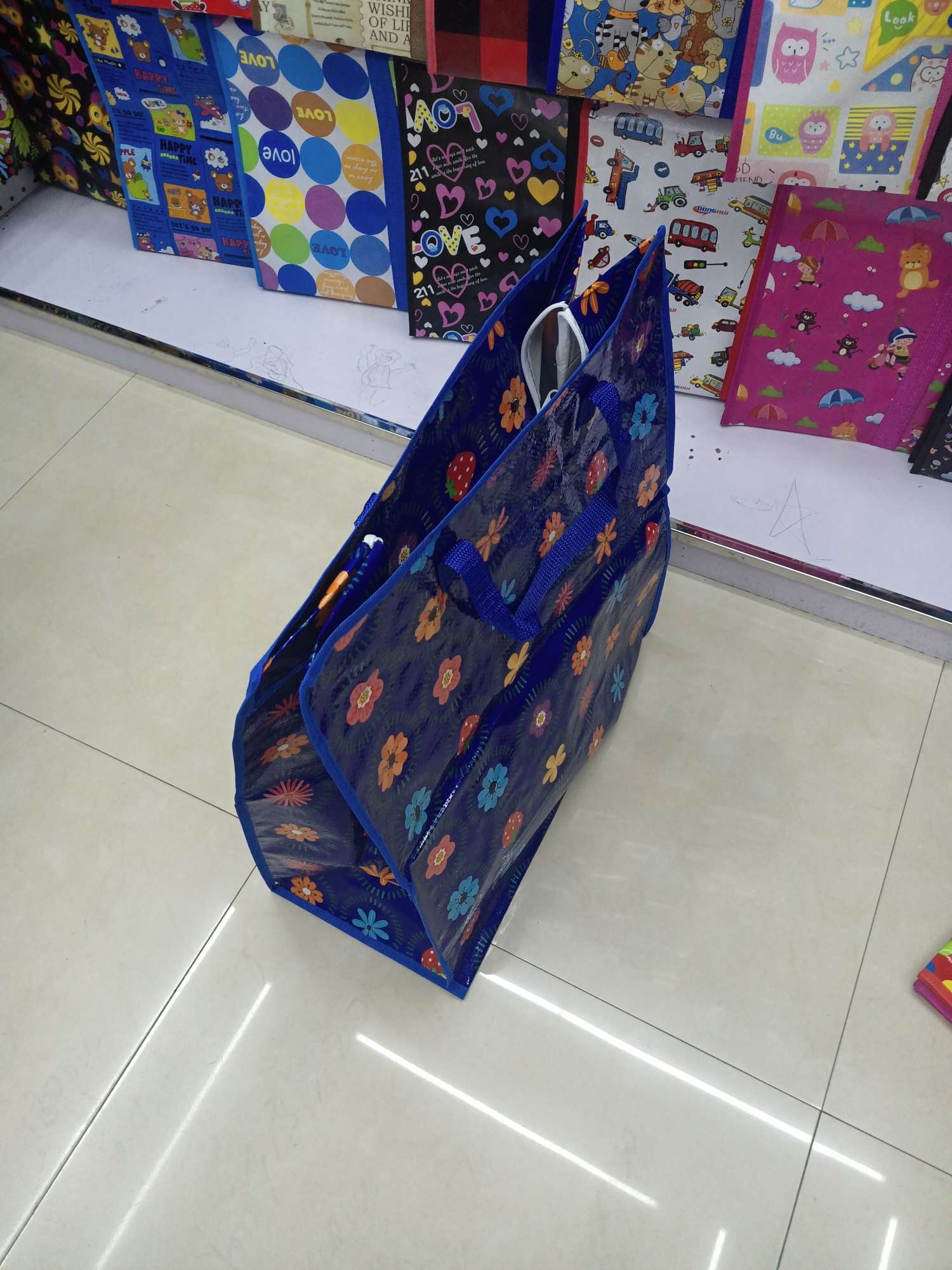 Woven bags, storage bags, luggage bags, moving bags, cartoon bags, eco-friendly bags, cotton quilt bags, plastic bags, pp bags, 55*65*25 Specification image