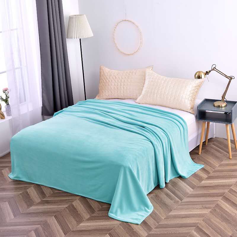素色染色纯色法兰绒绒毯毛毯床单厂家直销床单详情图1