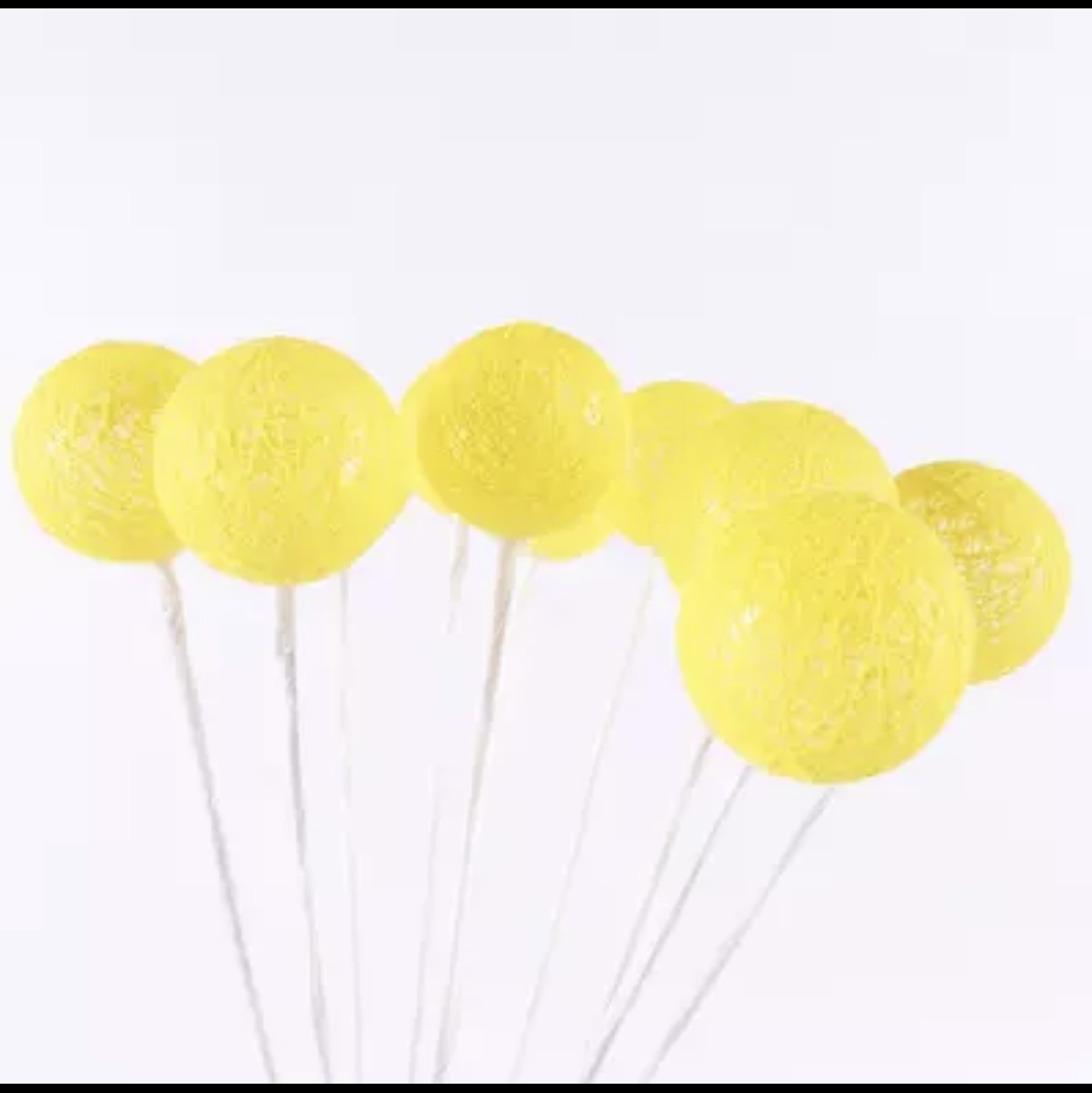 抖音同款网红糖果球花束包装彩灯装饰灯包花用鲜花包装材料40cm高11个球6cm黄色