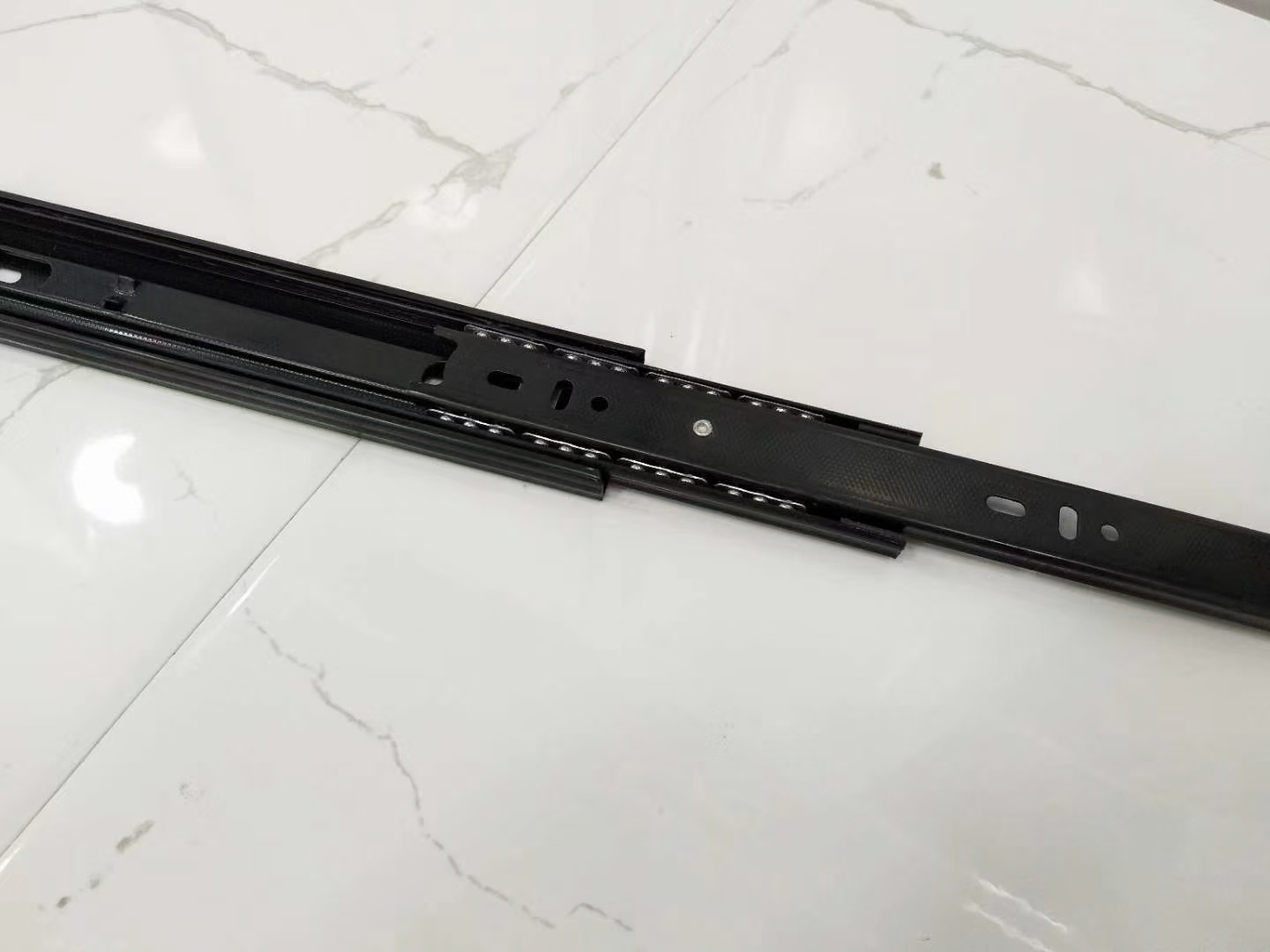 出口阻尼滑轨 家具衣橱柜道轨 三节抽屉轨道缓冲滑轨4510宽滑道滑轨详情图2