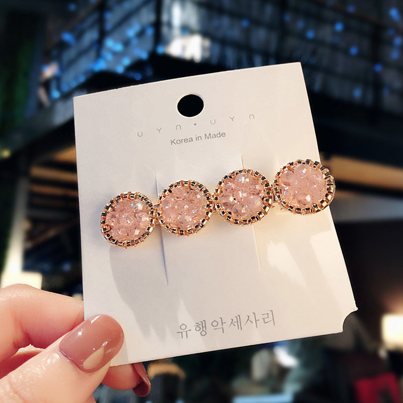 Korean Hyuna style hair clip, Korean version metal diamond-encruted Internet celebrity girl bangs hair accessory, water diamond one-line clip hair clip headwear detail image 4