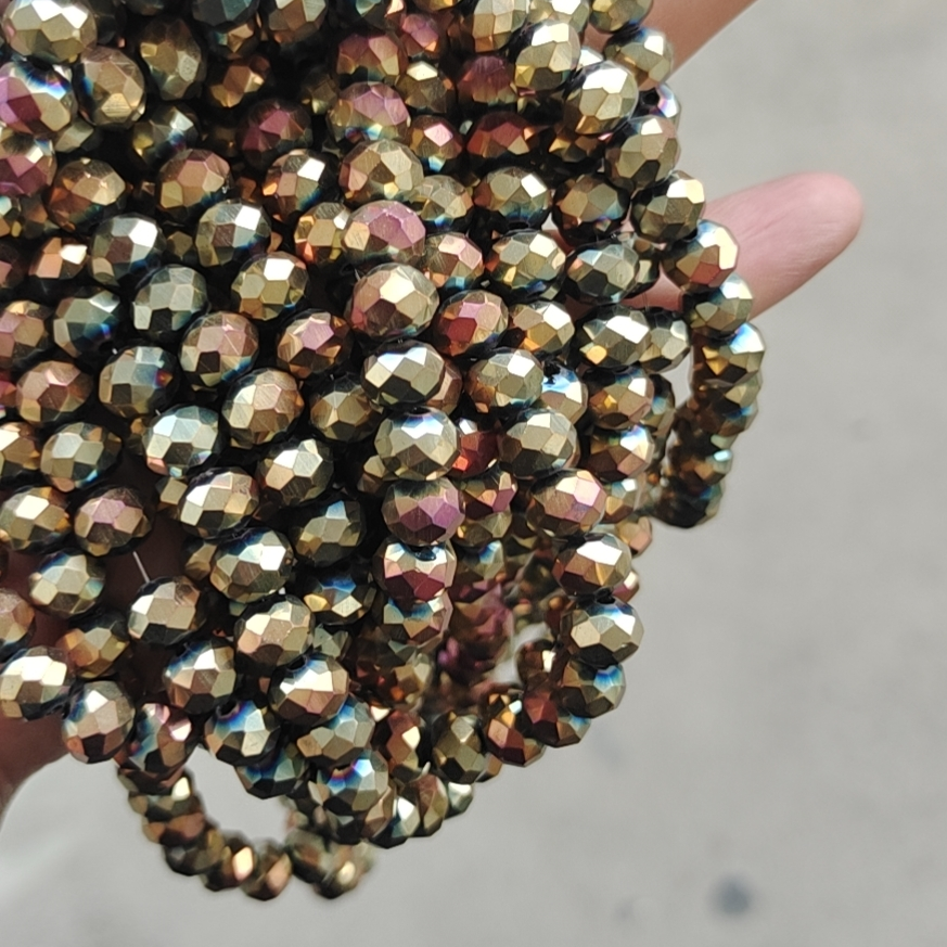 Flat beads, crystal jewelry accessories