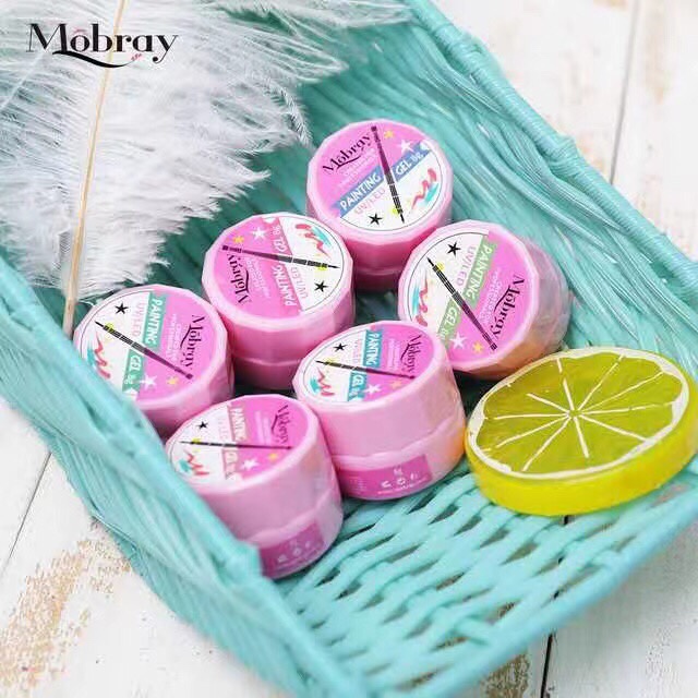 美甲彩绘胶白底实物图