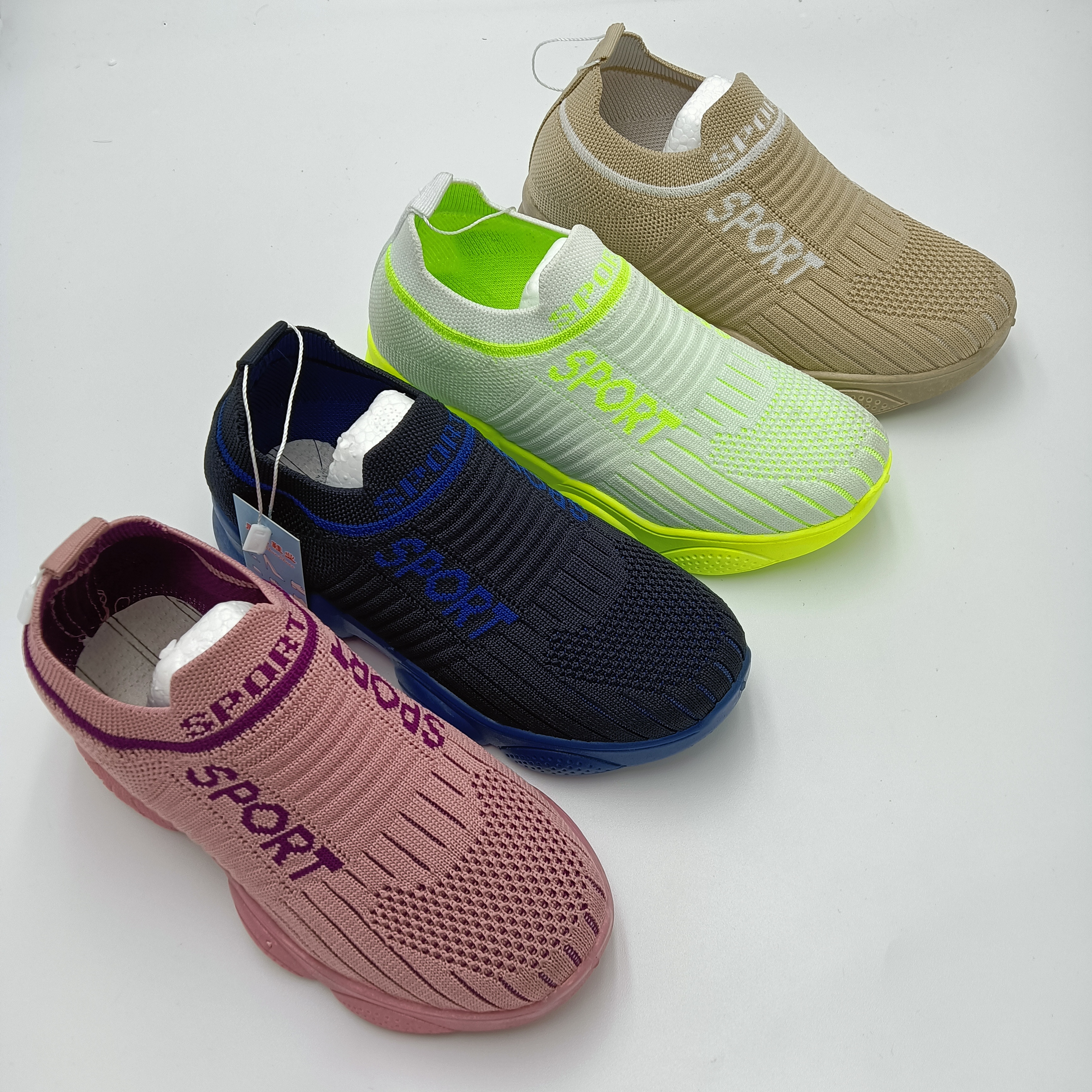 2021 new SPORT summer breathable one foot thin children's shoes mesh lazy shoes fly woven face breathable sandals leisure sports travel shoes thumbnail