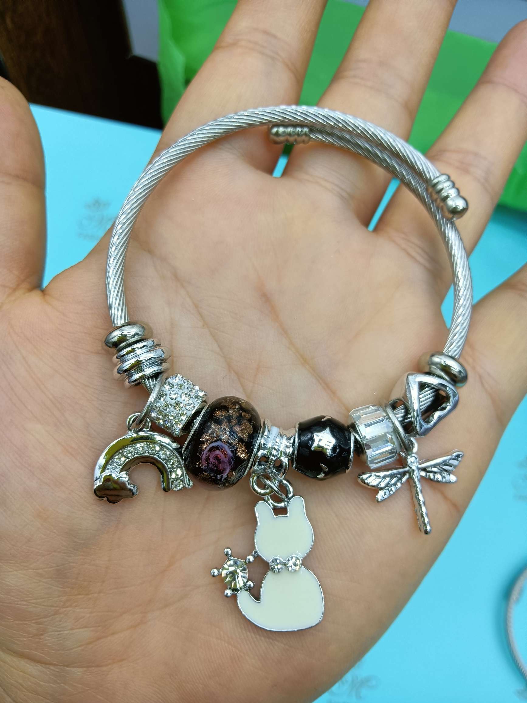 Cat Rainbow Dragonfly bracelet Specification image