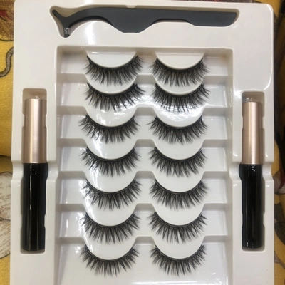 7 Pairs Of Multi-Layer Magnet Eyelashes Set Natural Thick Non-Stick False Eyelashes