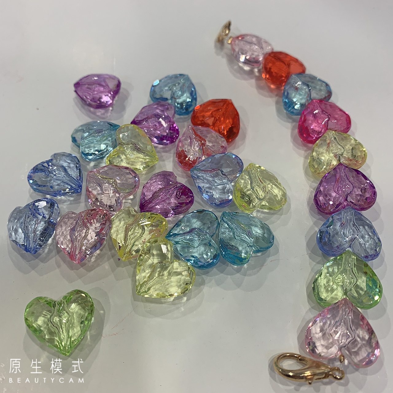 厂家直销压克力透明桃心DIY手机链配件手链项链饰品配件批发