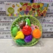 Board cake cutting music toys Children love boys girls play house tableware kitchen love fruit fork spoon cutting board basket