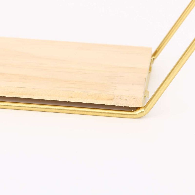 雅居工艺规则六边形桌面摆件木质金属架大小号细节图